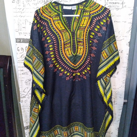 (#54) Sante classic Muumuu Kaftan Dress One Size Blue - Picture 4 of 4